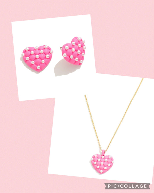 Cushion Heart Pendant
Necklace and Earrings