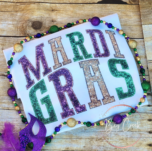 Youth Mardi Gras Faux Sequin Tee