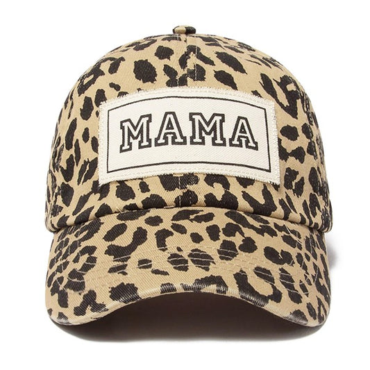 Leopard Print "Mama" Patch Baseball Cap